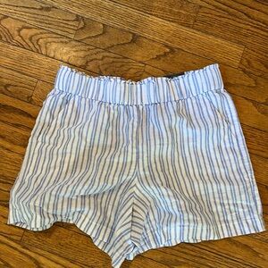 Talbots High Waist Blue and White Striped Shorts